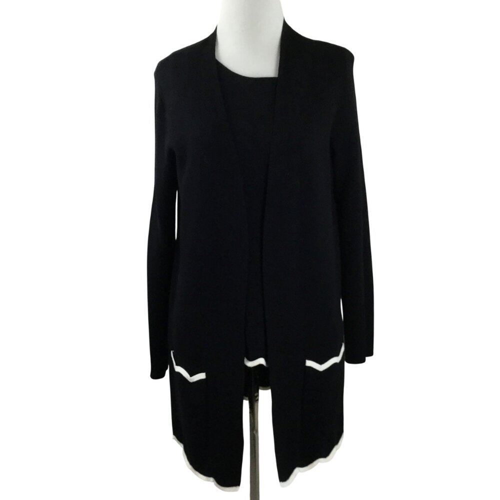 Talbots Black Tank and Long Line Cardigan m/p